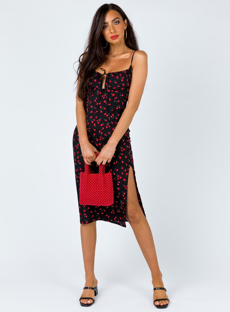 Noda Midi Dress Black/Red